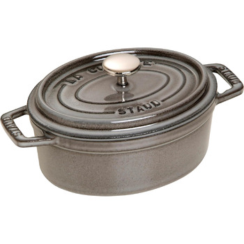 Чавунна жаровня/кокот STAUB, овальна 6,7 л, (17 см, графітово-сіра)