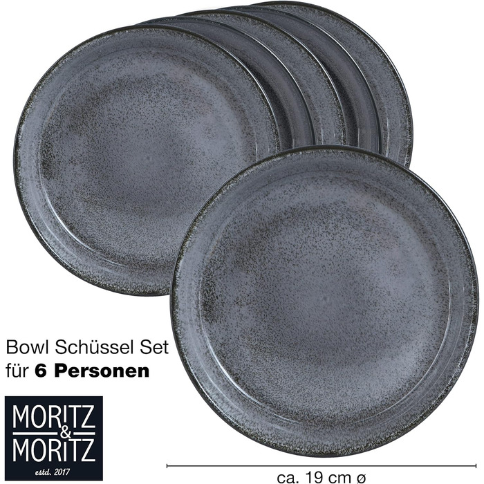 Из фарфора антрацита Buddha Bowl Bowl на 6 персон Как суповая тарелка, салатница и набор миска для хлопьев, 6 шт., Smoothie Bowl