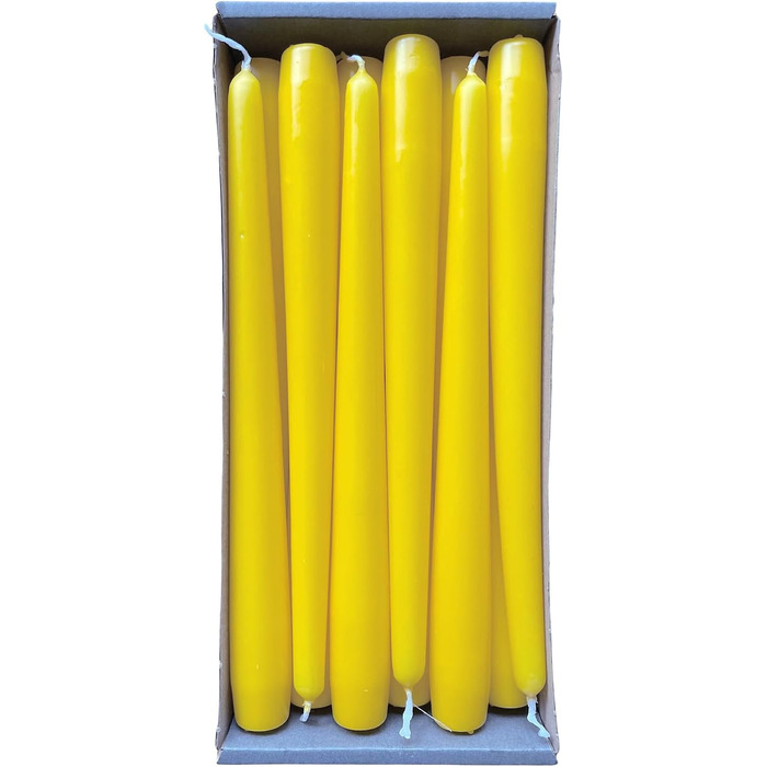 Набір з 12 конічних свічок 2,3 x 25 см, жовтий Nordring
