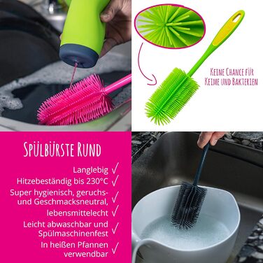 Силиконовая щетка для посуды черная Kochblume