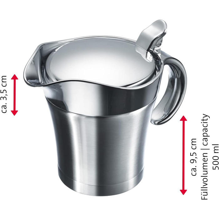 Набір соусів Westmark, 2 шт. и, 1 термосоусник з відкидною кришкою, 0,5 л 1 ополоник Ніжний, довжина 29 см, нержавіюча сталь/ABS/PP/PA, сріблястий/чорний, 622422E6 з ополоником