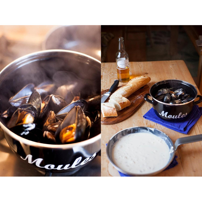 Эмалированный горшок для мидий 2,2 л, черный Kitchencraft