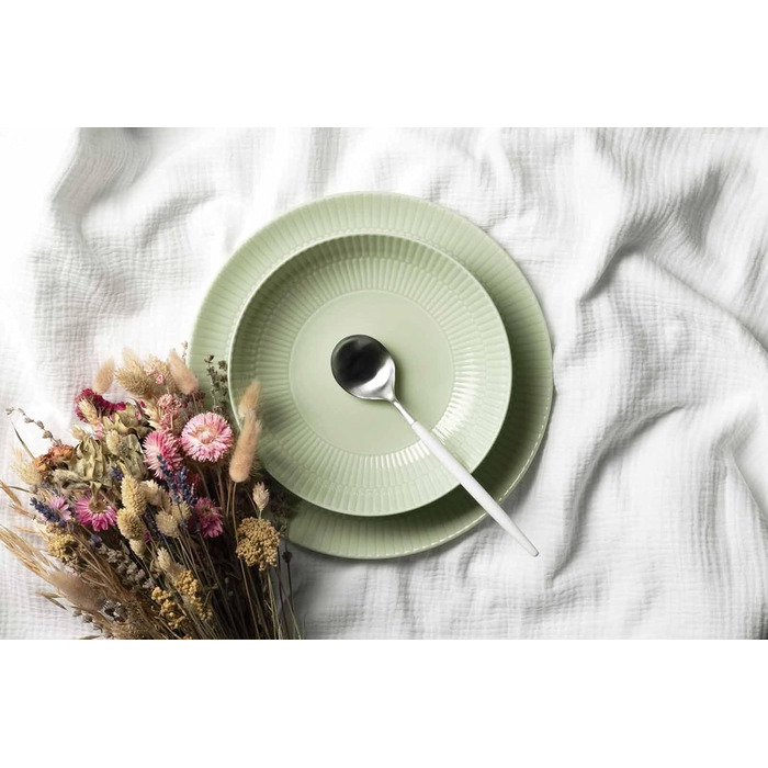 Набір тарілок на 6 персон, 12 предметів, зелений Amina Seltmann Weiden