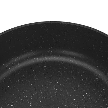 Сотейник Fissman 28x8 см/4,3 л TITANIUM PRO со стеклянной крышкой литой алюминий с антипригарным покрытием (14586)