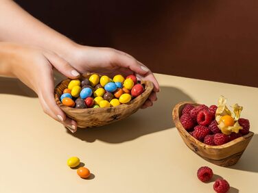 Високоякісні сільські миски для закусок з оливкового дерева, декоративна миска, миска з натурального дерева, віша для ключів, миска для ювелірних виробів, миска з оливкового дерева, миска для занурення, ручна робота. Приблизно 14 см, висота 4,5 см