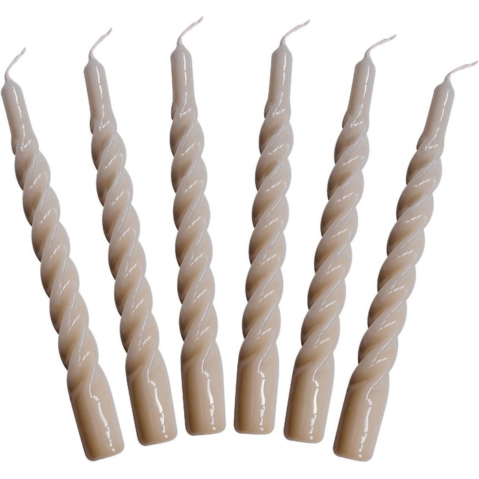 Набір з 6 декоративних свічок 2,2 x 21 см, теплий сірий Candles with a Twist Kunstindustrien