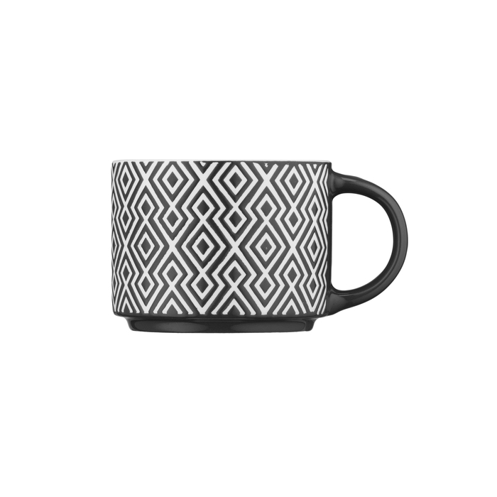 Чашка ARDESTO Weaving F, 330мл, фарфор, белый и черный