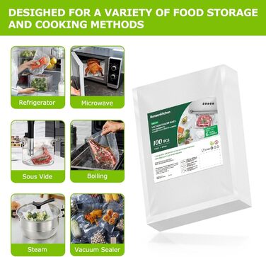 Вакуумные пакеты 100 пакетов 15 x 25 см Professional Bonsenkitchen