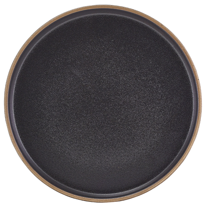 Тарілка презентаційна 25*2.5 см із низьким вертикальним бортом, Kava Black Stoneware Raw Wall, GenWare