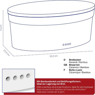 Хлібниця керамічна біла kela