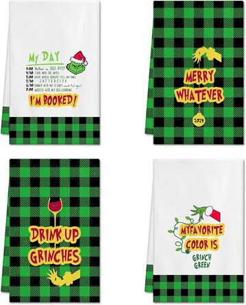 Набір з 4 різдвяних кухонних рушників 45 x 65 см, набір Q Ohok