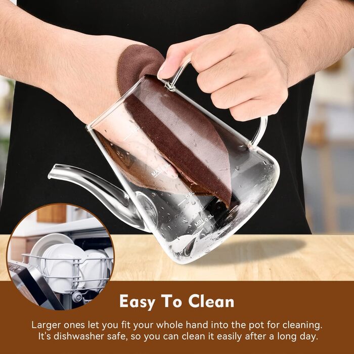 Чайник заварювальний скляний 1,2 л з фільтром для чаю zpose