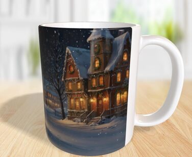 Подарункова кружка 330 мл з принтом Санта Клаус на снігу Generic