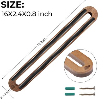 Дюймовый магнитный держатель для ножей для стены из дерева акации Магнитный стержень для ножей в качестве держателя для ножей Держатель для кухонной утвари и органайзер для дома, 16-