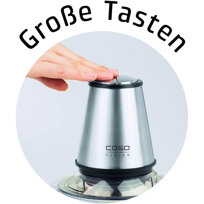 Універсальний подрібнювач, 4 високоякісних ножа з нержавіючої сталі, міцна скляна ємність об'ємом 1,2 літра, ідеально підходить як подрібнювач для фруктів, овочів, риби, м'яса, горіхів, 400