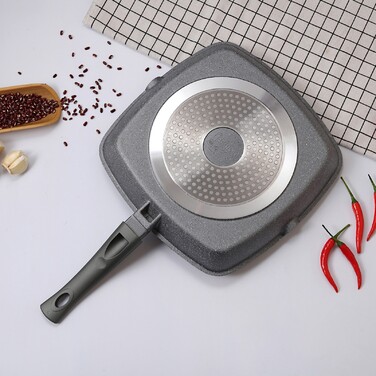 Квадратна сковорідка-гриль Fissman GREY STONE 28x4,3 см (4978)