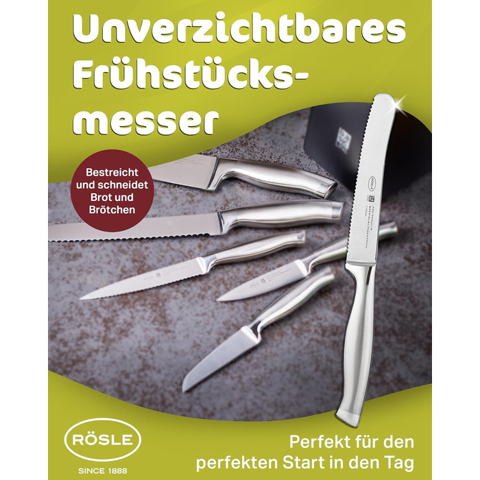 Високоякісний кухонний ніж 20 см для м&39яса, риби, птиці та овочів, нержавіюча сталь 18/10, ергономічна срібна ручка, гострий ніж для кухні (ніж для сніданку)