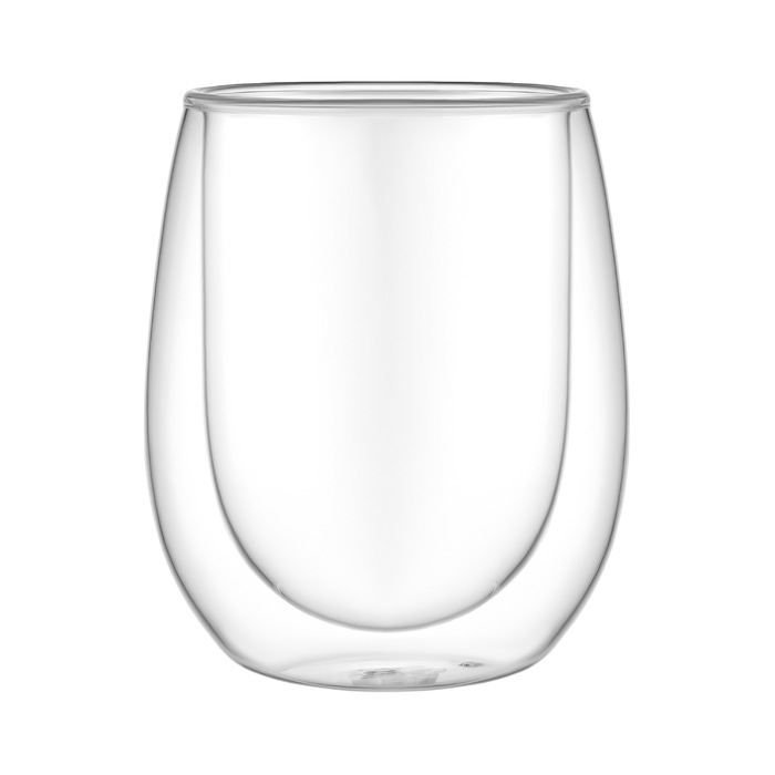 ARDESTO Набір чашок з подвійними стінками, 350мл, 2шт, боросилікатне скло, прозорий