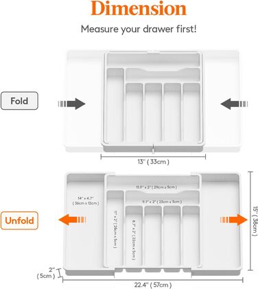 Органайзер для столових приборів 57 х 38 см для шухляд, 9 відділень, білий Lifewit