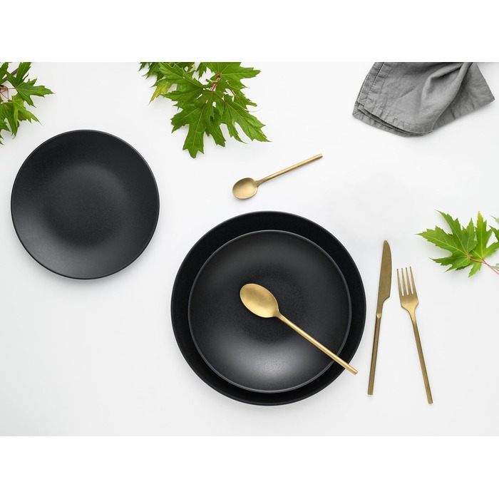 Набор тарелок на 4 персоны, 12 предметов, черный Soft Touch Black Creatable