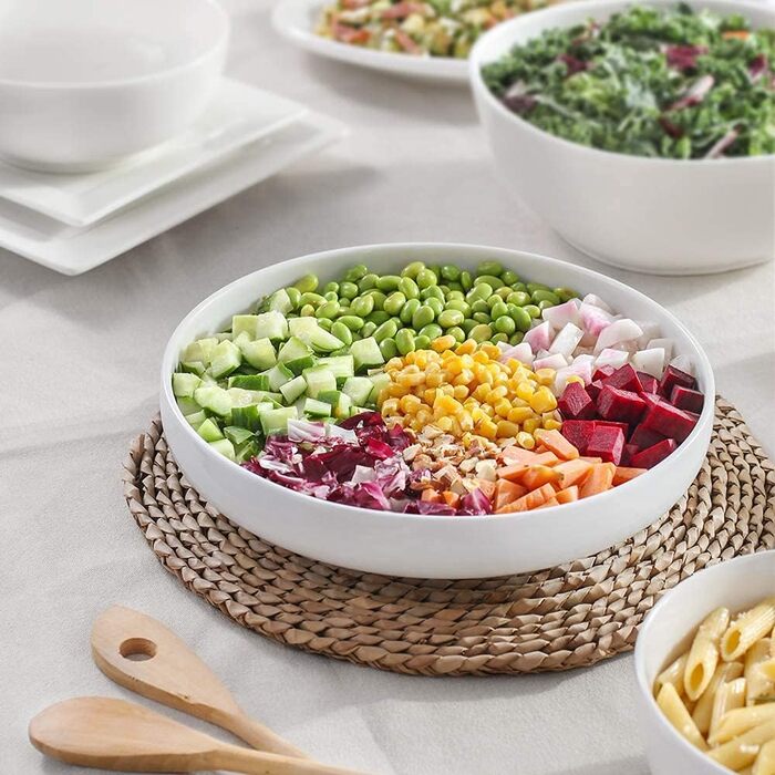 Миска сервірувальна порцелянова 1,89 л, набір 2 предмети, білий Dowan