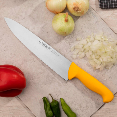 292210 Ніж кухарський 250 мм серія '2900' жовтий зубчастий