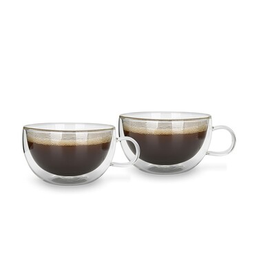 Набір з 2-х кухлів Fissman з подвійними стінками 330 мл. жароміцне скло (16538)