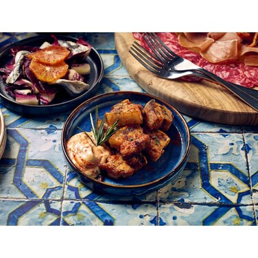 Тарілка презентаційна 14x2 см із низьким вертикальним бортом, Terra Porcelain Aqua Blue, GenWare