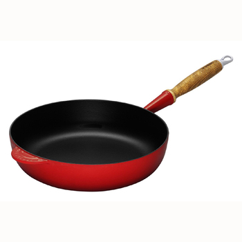 Сотейник чавунний 28 см з деревяною ручкою, бордовий Le Creuset