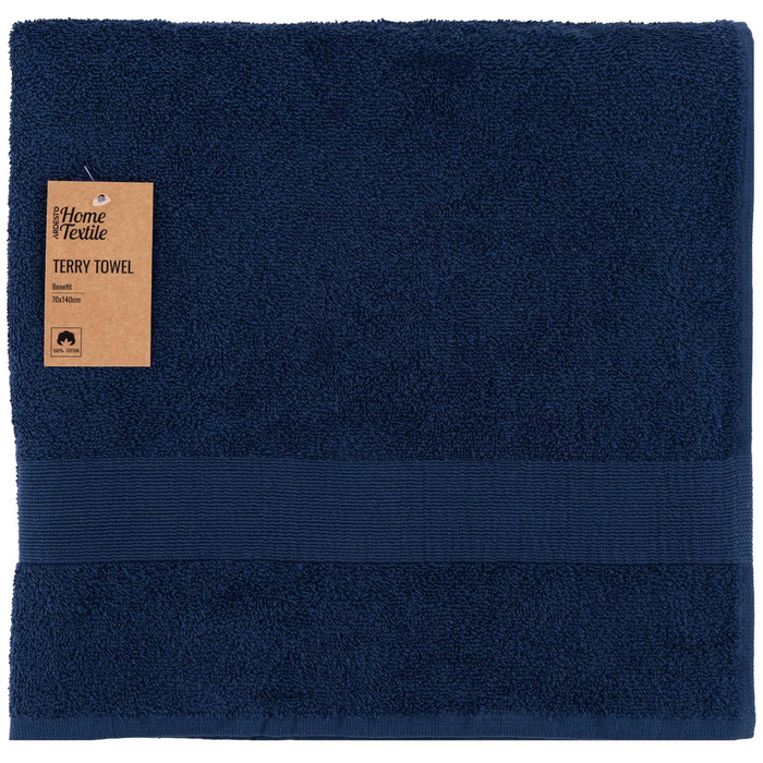 Рушник махровий Ardesto Benefit, 70х140см, 100% бавовна, синій темний