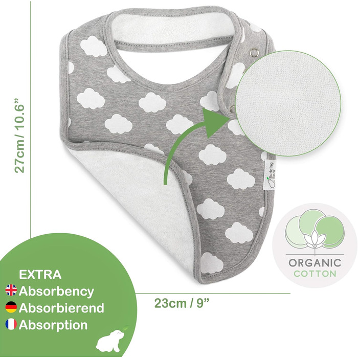 Набір із 5 слюнявчики для дітей Budding Bear