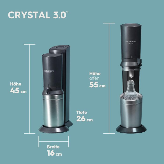 Набір для газування води, 3 предмети, чорний Crystal 3.0 SodaStream