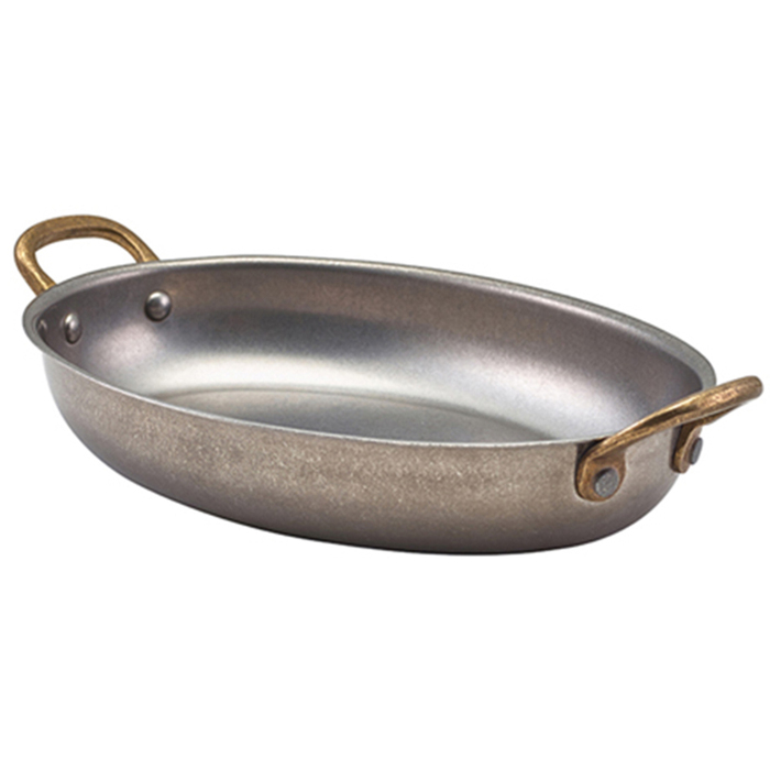 Сковорода для подачі 20.75*15.75 см, 700 мл, овальна, металева, Vintage Steel, GenWare