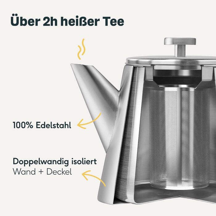 Чайник SILBERTHAL из нержавеющей стали со вставкой сетчатого фильтра 1 л Vialex