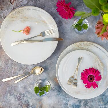 Набір тарілок Mser, керамограніт Ossia, 6 персон, набір тарілок білих / бежевих