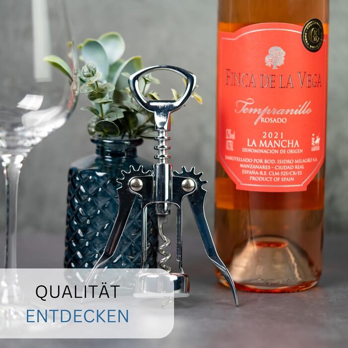 Важільний штопор Westmark з відкривачкою для пляшок, Monopol Edition, лита сталь/цинк, Fino 61603380 (хромована)