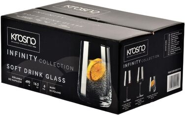 Набір склянок для води 490 мл, 6 предметів Infinity Krosno