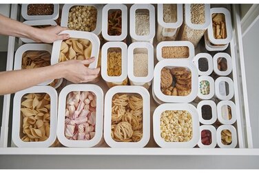 Набір ємностей для зберігання 9 предметів білих Modula Mepal