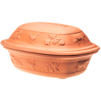 Жаровня середня з рустикального мотивами, 33,5 х 18 х 25 см, Ur-Römertopf UNGLASIERT Römertopf