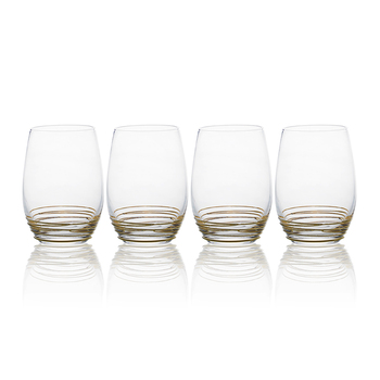Набор стаканов Mikasa Swirl gold, h 12,7 см, 480 мл, 4 шт.