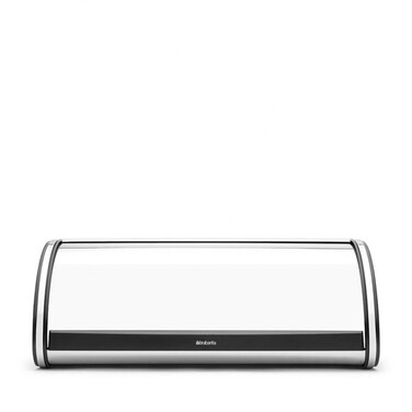 Хлебница со сдвижной крышкой 27 х 44,8 х 17,5 см глянцевая стальная с черным Brabantia