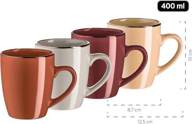 Современный набор посуды на 4 персоны с ободком цвета латуни, комбинированный набор из 16 предметов в форме купе без ободка, красочный, керамогранит, природа, 931871 Metallic Rim