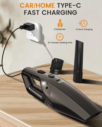 Ручний бездротовий пилосос з акумулятором 80 Вт золотисто-коричневий TANYO