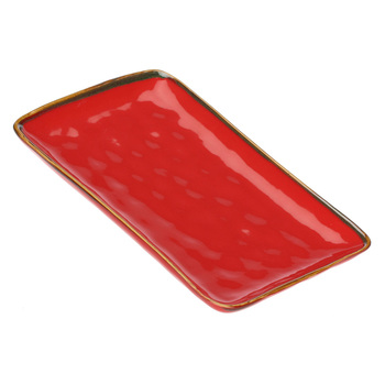 Блюдо сервірувальне прямокутне Rose&Tulpani Milano CONCERTO CORALLO, керамограніт, корал, 20 х 13 см