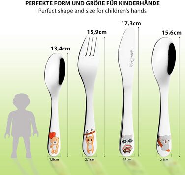Дитячі столові прибори Звірятки, набір 4 предмети Koru Kids