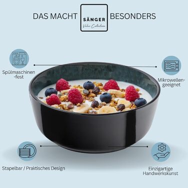 Кам&39яні миски для пасти 6 предметів, набір мисок для пасти на 6 осіб, набір мисок, придатний для миття в посудомийній машині та мікрохвильовій печі, велика багатофункціональна миска темно-сірого кольору 750 мл VALUE COLLECTION (Маніла, миски 6 предметів