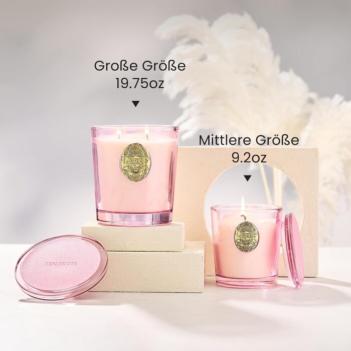 Ароматна свічка M&SENSE Лісова хатина, ароматичні свічки у склянці, натуральна соєва свічка, час горіння 55 годин, подарункові свічки для жінок та чоловіків, подарункова свічка (жасминовий гірлянда, 260 г)