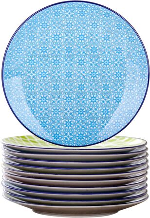 Тарілка десертна ванкассо порцеляна, 12 шт. Тарілка для торта кольорова, макарон Ø 21,5 см Тарілка плоска для сніданку Макарони 12 шт. тарілка для торта