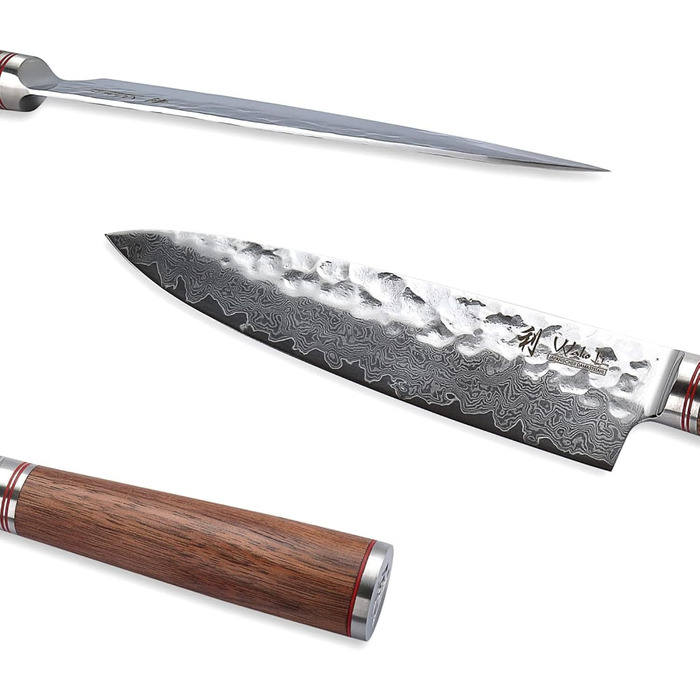 Ніж кухарський 20 см, дамаська сталь Wakoli
