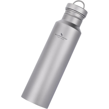 Титанова пляшка для води Відкритий кемпінг Одношарова металева пляшка для води з широким горлом Захист від протікання Спорт Їзда на велосипеді Піші прогулянки Пікнік Скелелазіння Біг Чай Кава Пляшка для напоїв (750 мл Ti3253d)